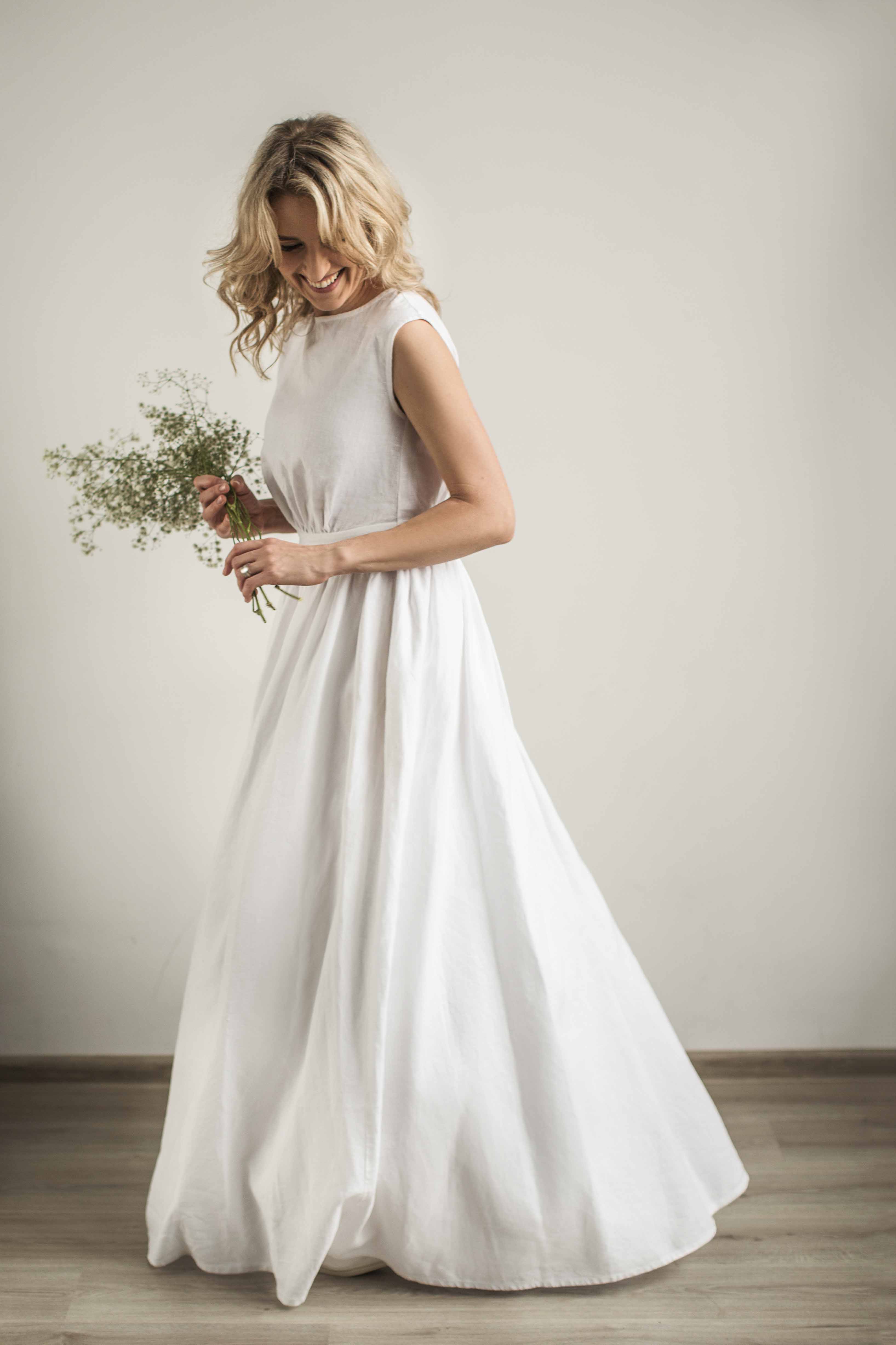 Linen Grecian Wedding Dress ...